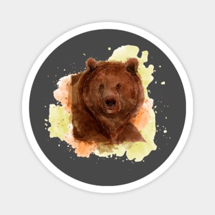 Grizzly Bear Watercolor Magnet